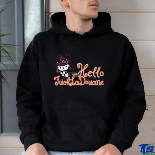Fuck La Douane Spooky Mouthless Cat shirt