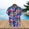 Flamingo Hawaiian Shirt Palm Leaves Pattern Beach Gift For Friend