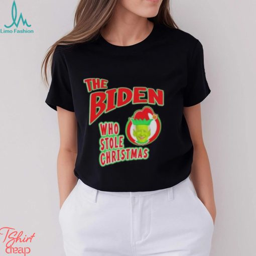 Funny Biden who stole Christmas Grinch t shirt