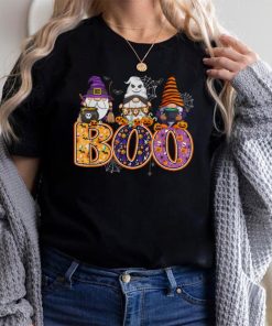 Funny Boo Witch Sipders Pumpkins Happy Halloween Gnome T Shirt