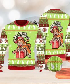 Funny Cat Merry Christmas Gathering Knitted AOP Sweater For Thanksgiving