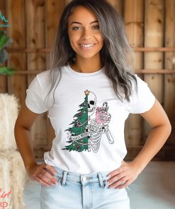 Funny Christmas Sorta Merry Sorta Scary Skeleton Xmas Tree Shirt