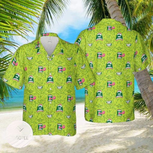 Funny Face Expression Slimer Ghostbusters Hawaiian Shirt