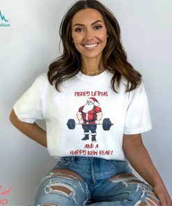 Funny Fitness Christmas Liftmas Barbell Santa Pun Classic Shirt