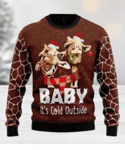 Funny Giraffe Baby It’s Cold Outside Ugly Sweater