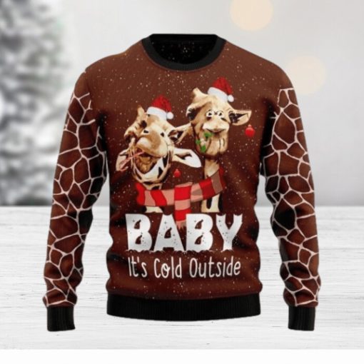 Funny Giraffe Baby It’s Cold Outside Ugly Sweater