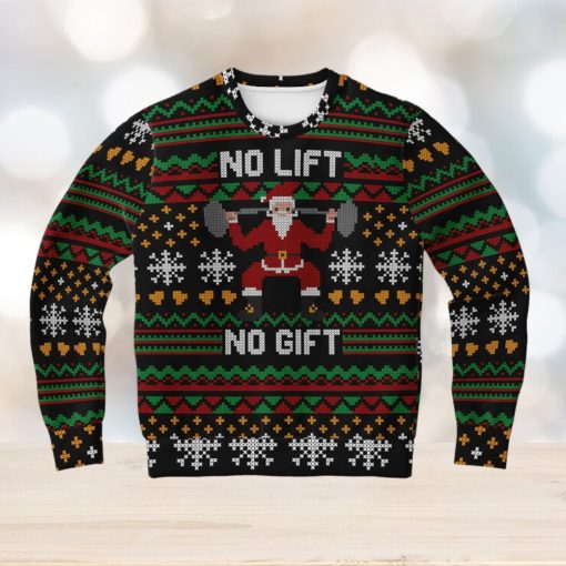 Funny Gym Lifting Christmas Sweatshirt, Ugly Christmas Sweater