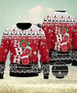 Funny Hohoho Budweiser Beer Ugly Christmas Sweater