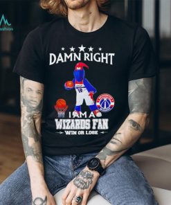 G Wiz mascot damn right I am a Wizards fan win or lose shirt