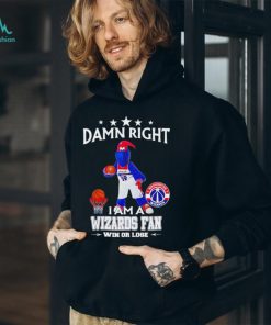 G Wiz mascot damn right I am a Wizards fan win or lose shirt