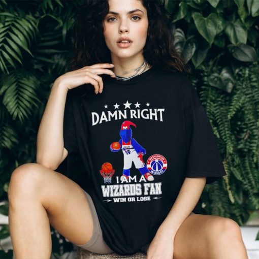 G Wiz mascot damn right I am a Wizards fan win or lose shirt