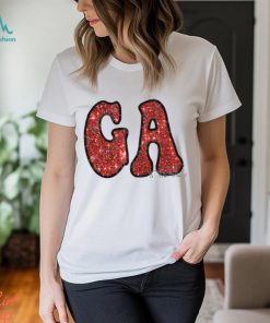 GA Faux Sequin Embroidery Shirt