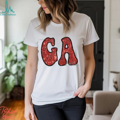 GA Faux Sequin Embroidery Shirt