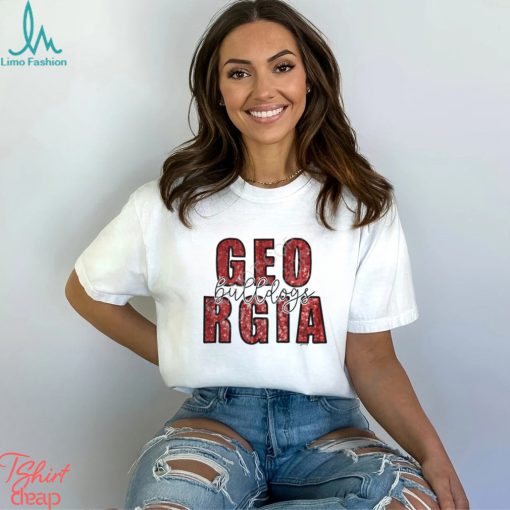 Georgia Bulldogs Faux Sequin Appliqué Shirt
