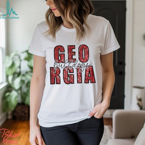 Georgia Bulldogs Faux Sequin Appliqué Shirt