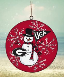 Georgia Bulldogs Metal Snowman Ornament