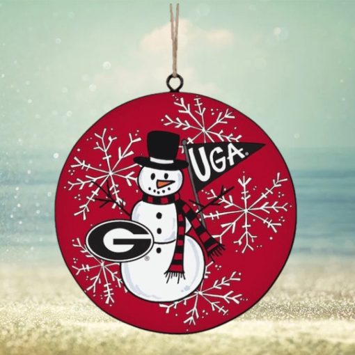 Georgia Bulldogs Metal Snowman Ornament