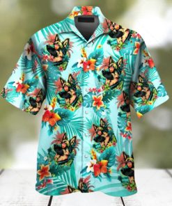 German Shepherd Dog Wearing Sunglass Funny Colorful Hawaiian Shirt