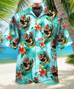 German Shepherd Dog Wearing Sunglass Funny Colorful Hawaiian Shirt