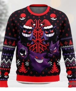 Ghosts Gengar Ghastly Pokemon Ugly Christmas Sweater Unisex 3D Christmas Sweater Gift