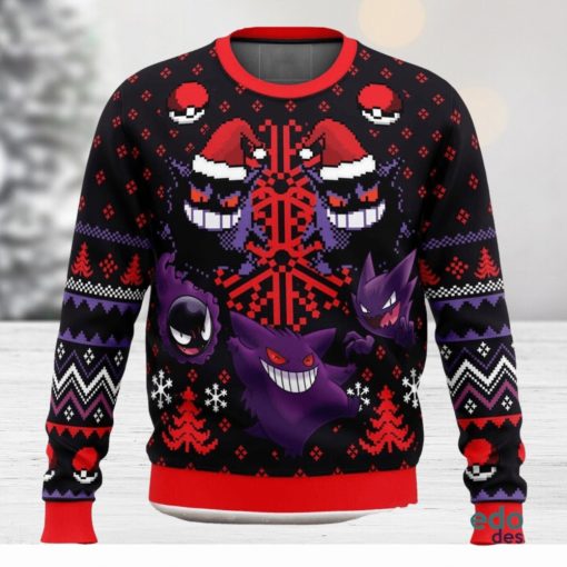 Ghosts Gengar Ghastly Pokemon Ugly Christmas Sweater Unisex 3D Christmas Sweater Gift