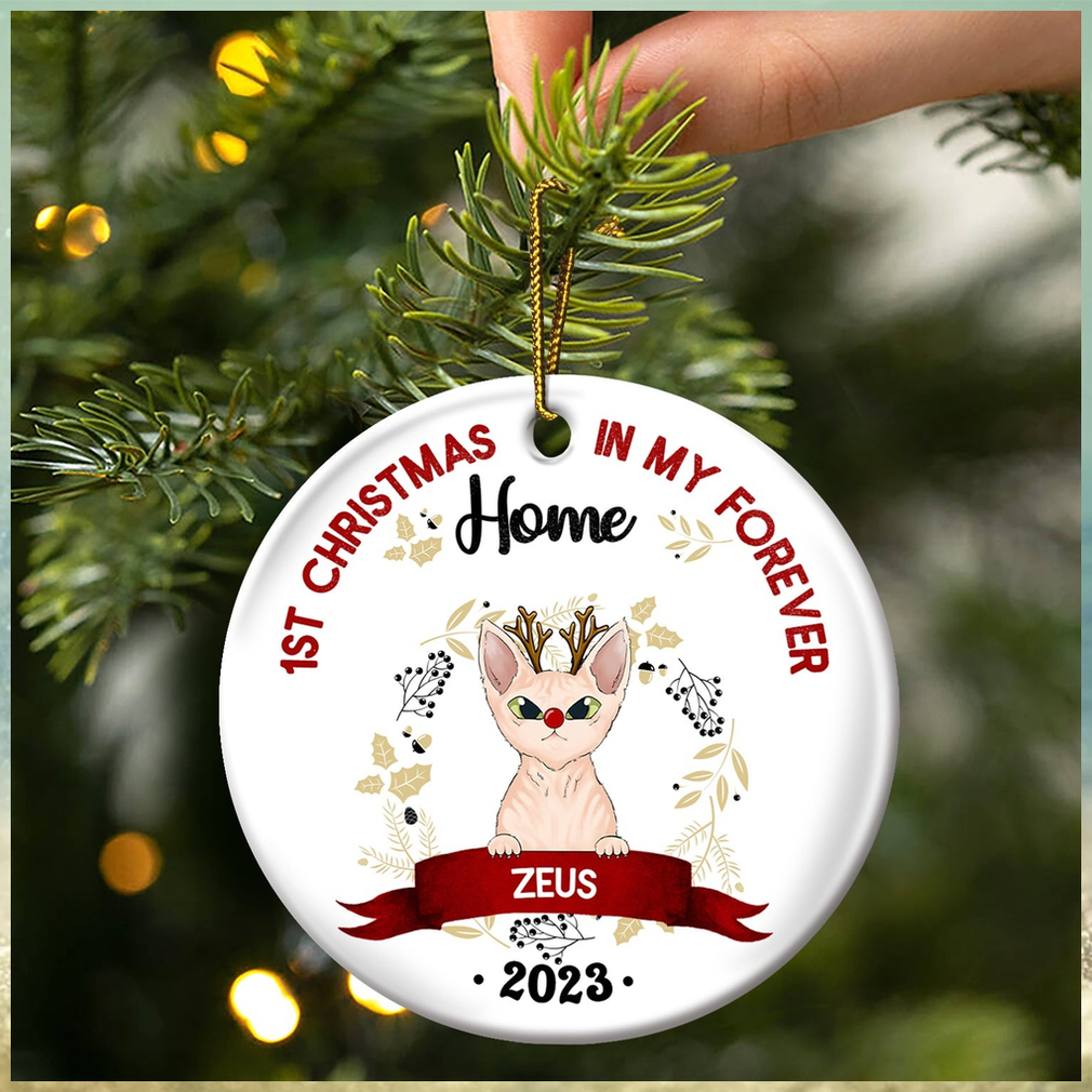 Gift For Cat Owners Personalized Circle Ceramic Ornament Gift For Cat Owners Personalized Circle Ceramic Ornament