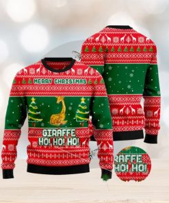 Giraffe Ho Ho Ho Ugly Christmas Sweater Funny Gift For Men And Women Family Holidays