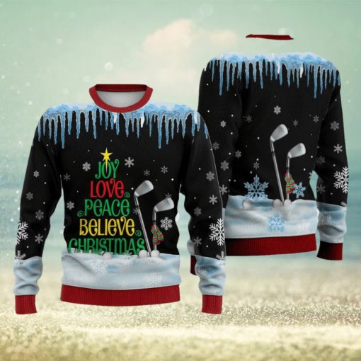 Golf Joy Love Peace Believe Christmas Sweater Trending For Men And Women Gift Holidays