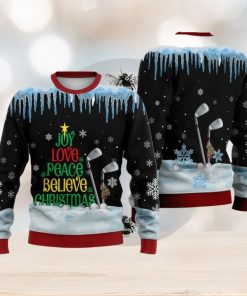 Golf Joy Love Peace Believe Christmas Sweater Trending For Men And Women Gift Holidays