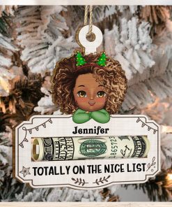 Good Mix Of Both   Christmas Gift For Kids   Personalized Wooden Cutout Ornament, Money Holder Ornament