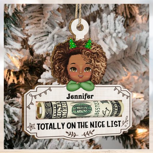 Good Mix Of Both   Christmas Gift For Kids   Personalized Wooden Cutout Ornament, Money Holder Ornament