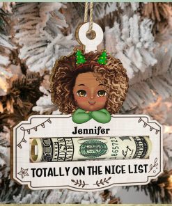 Good Mix Of Both   Christmas Gift For Kids   Personalized Wooden Cutout Ornament, Money Holder Ornament