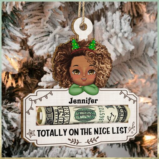 Good Mix Of Both   Christmas Gift For Kids   Personalized Wooden Cutout Ornament, Money Holder Ornament