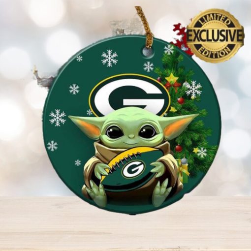 Green Bay Packers Baby Yoda NFL Holiday 2023 Christmas Decorations Ornament