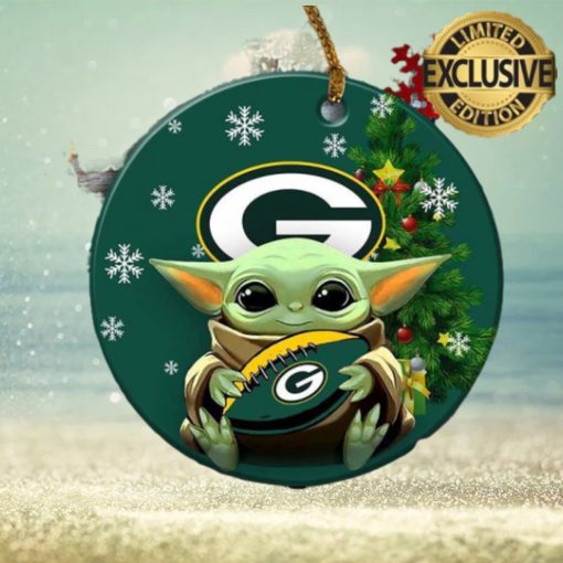 Green Bay Packers Baby Yoda NFL Holiday 2023 Christmas Decorations Ornament