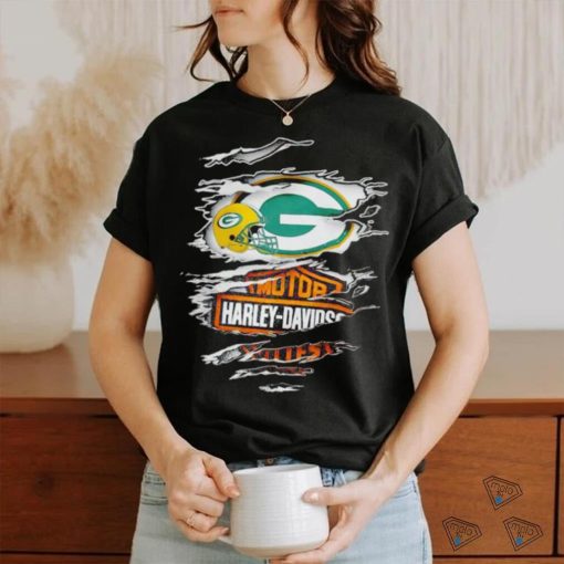 Green Bay Packers Harley Davidson scratch shirt