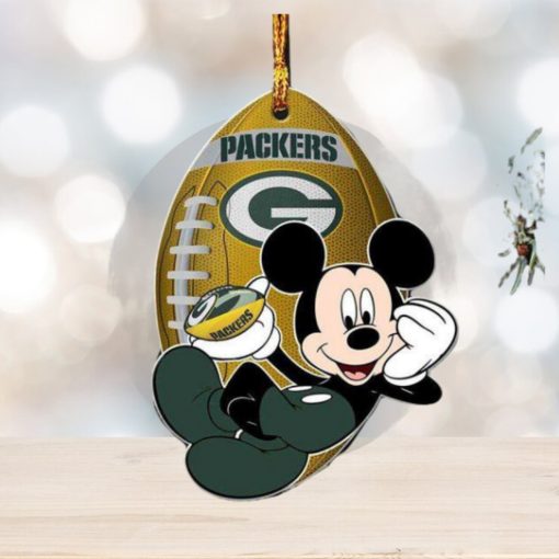 Green Bay Packers NFL Disney Mickey Mouse Xmas Gifts For Fans Personalized Christmas Tree Decorations Ornament