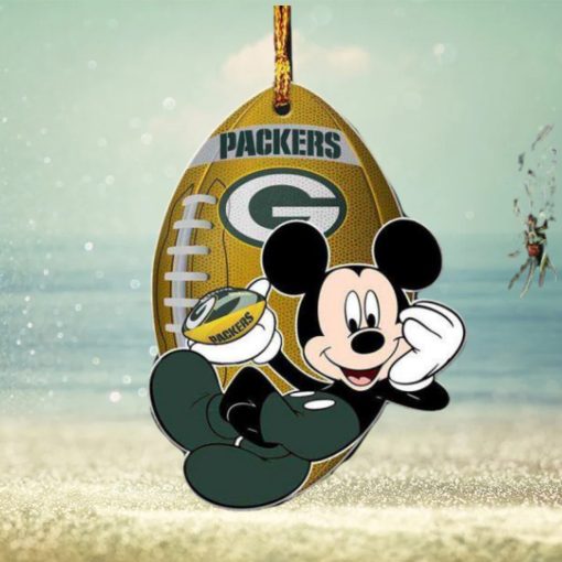 Green Bay Packers NFL Disney Mickey Mouse Xmas Gifts For Fans Personalized Christmas Tree Decorations Ornament