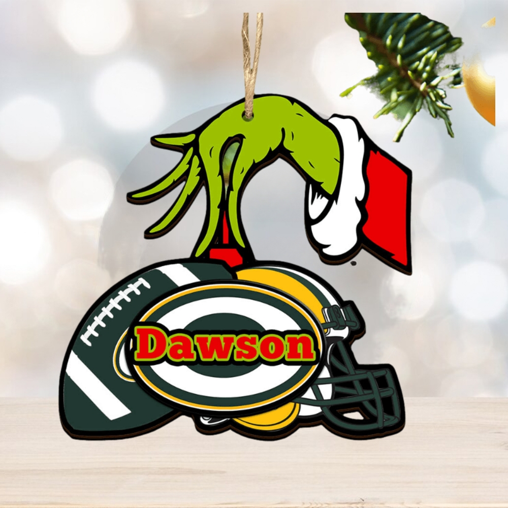 Green Bay Packers NFL Grinch Personalized Ornament SP121023108ID03 Green Bay Packers NFL Grinch Personalized Ornament SP121023108ID03