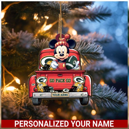 Green Bay Packers NFL Mickey Ornament Personalized Your Name SP12102342ID05