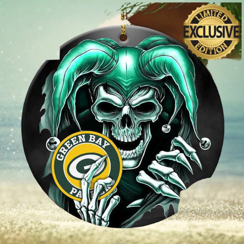 Green Bay Packers NFL Skull Joker Personalized Christmas Decorations Ornament Mugteeco Green Bay Packers NFL Skull Joker Personalized Christmas Decorations Ornament Mugteeco