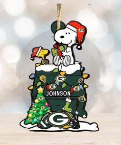 Green Bay Packers NFL Snoopy Ornament Personalized Christmas  2023 Holidays