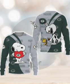 Green Bay Packers Snoopy Cute Heart American Sports Team Unisex 3D Urly Sweater Christmas For Fans Gift