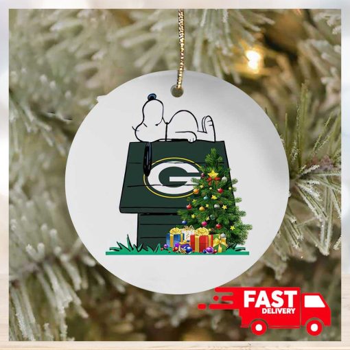 Green Bay Packers Snoopy NFL Football Ornaments 2023 Christmas Tree Decorations