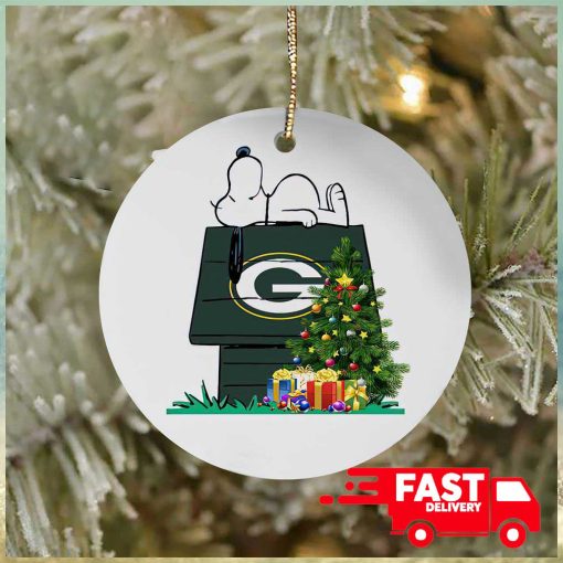 Green Bay Packers Snoopy NFL Football Ornaments 2023 Christmas Tree Decorations