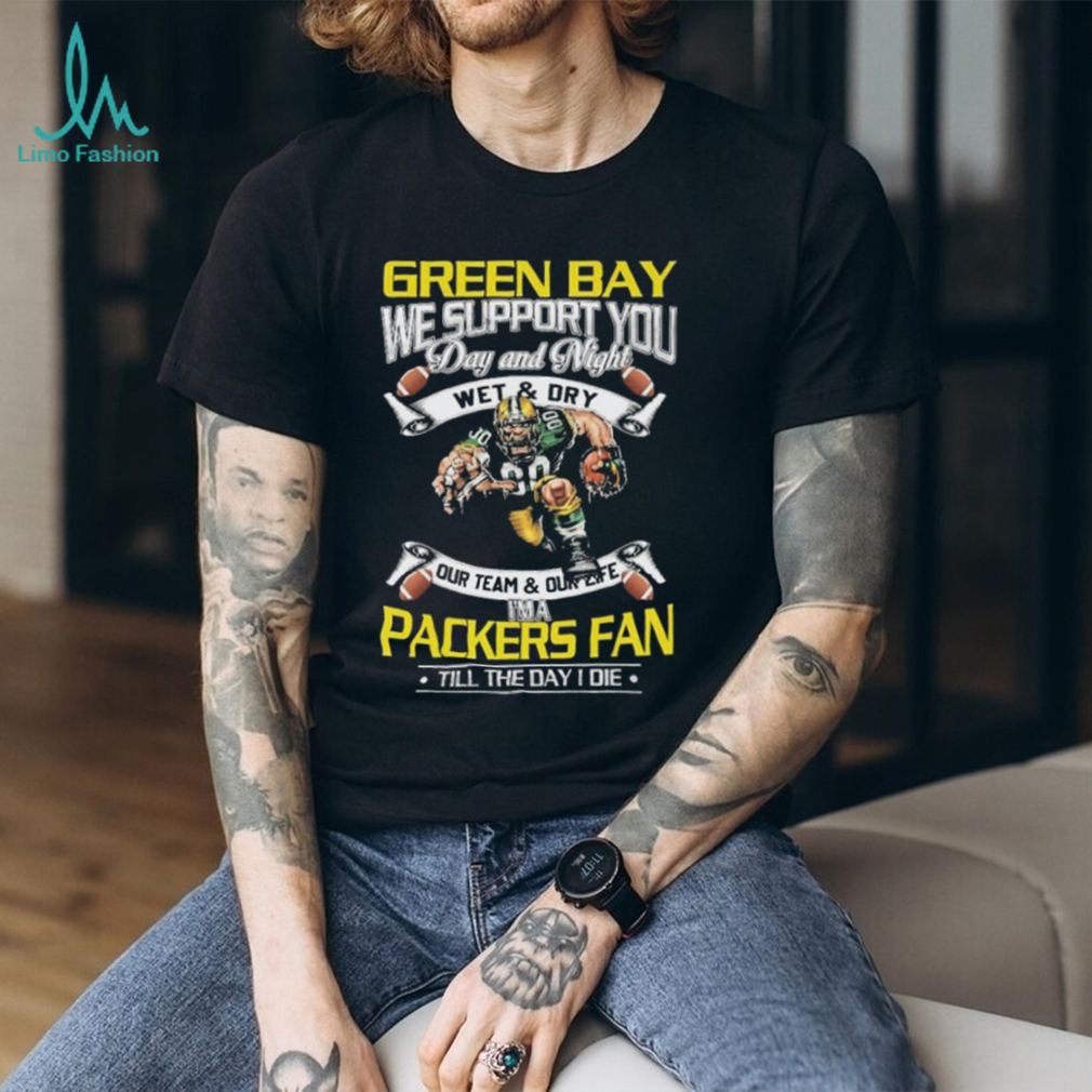 Men's Green Green Bay Packers Hands Off Long Sleeve Adaptive T-Shirt