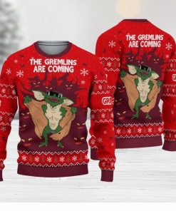 Gremlins The Gremlins Are Coming Ugly Christmas Sweater All Over Print Sweater