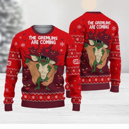 Gremlins The Gremlins Are Coming Ugly Christmas Sweater All Over Print Sweater