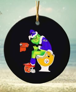 Grinch Baltimore Ravens shit on Pittsburgh Steelers ornament
