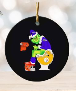 Grinch Baltimore Ravens shit on Pittsburgh Steelers ornament